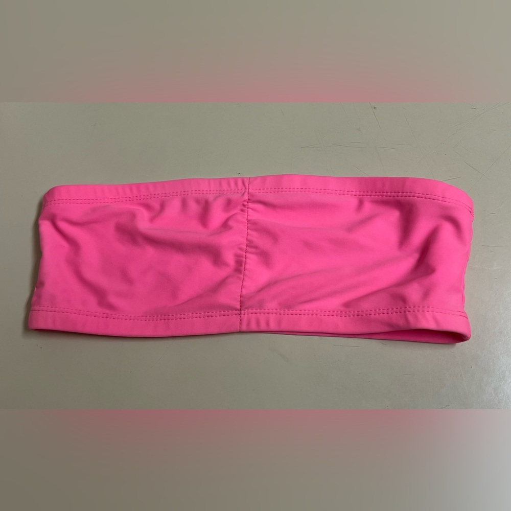 B. Split Women Neon Pink Bandeau Swimsuit Top - Size Medium - VGUC